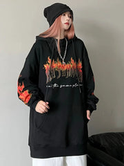 Women's Sweatshirt Pullovers Top Y2k Vintage 2000s Goth Winter