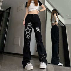 Micro-La American Star Jeans: Y2K Trend, High Waist, Wide Leg