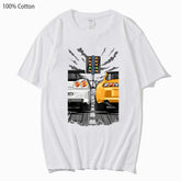 Cartoon Car T-Shirts Cool Print Men's Casual Summer Tops