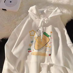 Y2K European and American Cartoon Print Hooded Sweatshirt