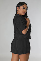 Kenzy Pleated Two Piece Short Set