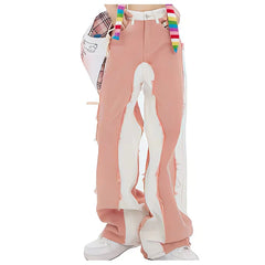 Y2k Harajuku style stitching retro high street casual loose wide-leg new streetwear trouser