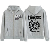 Blink 182 World Tour Zipper Hoodie Harajuku Pullover Tops Sweatshirt Streetwear