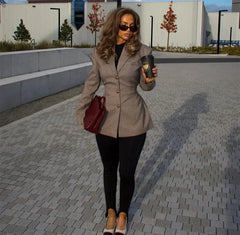 Vintage Plaid Blazer Jacket