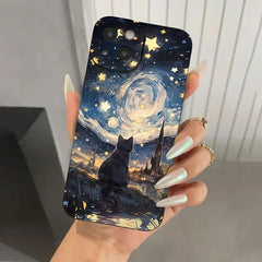 Starry Sky Cat Pattern Phone Case