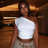 Caught Up On You One Shoulder Top