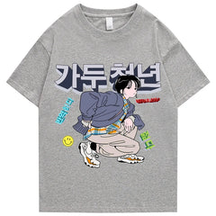 Streetwear Harajuku T-Shirt Men Hip Hop Cartoon Printed Harajuku
