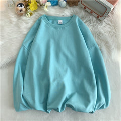 Men's Round Neck Fashion Sweatshirts Privathinker Korean Clothing Solid Color, Large Size Pullovers, Streetwear Male Hoodies
