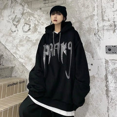 Sequin Glitter Sweatshirts for Women Loose Pullovers Baggy Hoodies Black Rhinestone