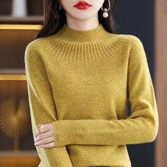 Cashmere knitting sweater high collar merino wool high collar slim soft long sleeve pullover top