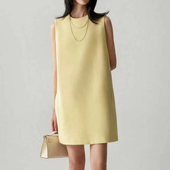 blend commuting simple sleeveless straight dress, comfortable and fashionable