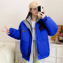 2023 New Winter Down Cotton Jacket Women Zipper Loose Padded Coat Thickening Warm Puffer