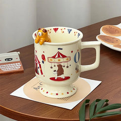 1 Piece 300ml Creative 3D Cartoon Cat Spoon Christmas Style Cute Mug Ceramic Goblet Coffee Milk Cup