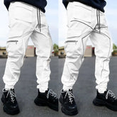 Y2K Mens Casual Loose Plus Size Striped Multi Pocket Sports Fitness Hip Hop