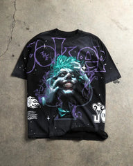 Y2k New Street Strange Hip Hop Loose T-shirt Men