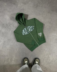 Zip Up Hoodie Y2K Zipper Sweatshirt Harajuku Hip Hop Oversized Graphic Print Streetwear