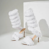 Alaska Fur Ankle Strap Heels