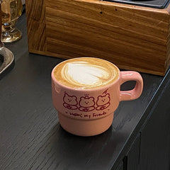 Cartoon Bear Ceramic Mug High Beauty Stacked Cup Coffee