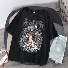 Y2k Goth T Shirt Aesthetic Loose T-Shirt Punk Dark Grunge