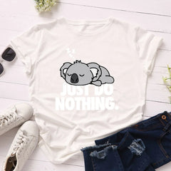 Just Do Nothing Koala Print Tshirt
