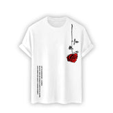Casual and Cool Men's T-shirts with 3D Flower Graphics