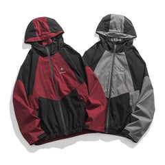 Spring Fall Punk Style Patchwork Jacket Jacket High Street Zipper Coat Couple Outerwear