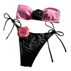 Sexy Bikini Set Floral Lace-up Bikini Set