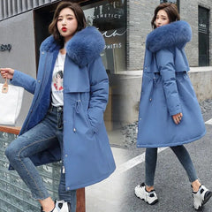 2023 New Winter Jacket Warm Hooded with Thick Cotton, Wide-waisted, and Zipper