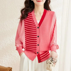 Autumn Winter Sweater Cardigan Knitted Top Women's