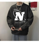 Autumn Streetwear Crewneck Sweatshirt Korean Fashion New Loose Casual Harajuku