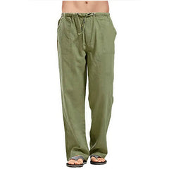 Casual Spring and Summer Men's Trousers with Drawstring Waist