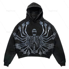 Men Y2K Skeleton Hoodie Streetwear Fashion