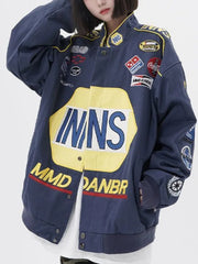 Y2k Racing Jacket Unisex Embroidery Women Spring Autumn Hip Hop High Street Bomber Coat Top