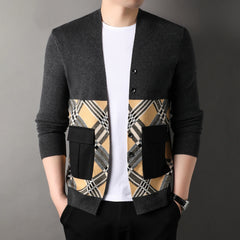 Men Knitted Cardigan Autumn Winter Fashion England Style