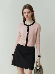 Cardigan Knit Jacket Spring Round Neck Straight Sweaters