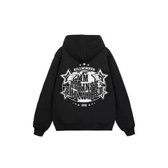 Street Vintage Against The World Letter Print Hoodies Women