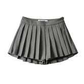 Out Of School Pleated Mini High Waisted Skirt