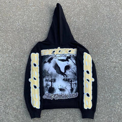 Y2k Women Hoodies Printed Pattern Streetwear Oversized Punk Loose Casual