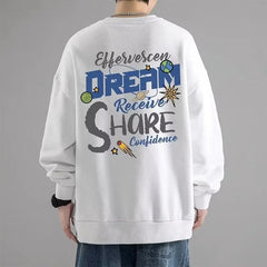 Korean Printed Men Sweatshirt High Street Fashion for Autumn