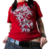 Y2K Vintage Mall Goth T-shirt Cyber Grunge Skull Print Harajuku Crop Tops