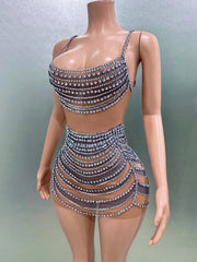 Shinning Diamond Mini Dress