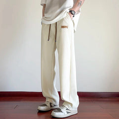 Men's Summer Pleated Ice Silk Pants - Casual Streetwear