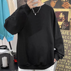 Hoodies Men y2k Cashmere Thickened Warm Sweatshirt Solid