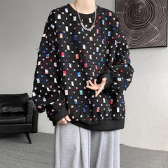 Spring and Autumn Preppy Style O-Neck Men Sweatshirt with Print Design