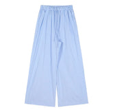 Y2K Blue Striped Wide Legs, Vintage High-Waist Pants