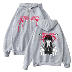 Chainsaw Men Gothic Zipper Hoodie Anime Streetwear