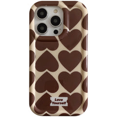 Cute Brown Love Heart Coque Phone Cases for Iphone Shockproof Back Cover
