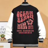 California Surf Memories Ocean Beach Wild Wave 1971 Women's Casual Baseball Jacket