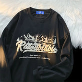 Autumn INS Vibes Stylish Round Neck Sweater for Women American Retro Edition