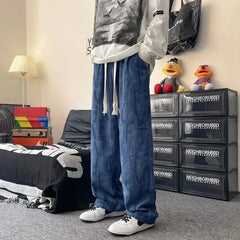 Casual High Street Corduroy Letter Printed Wide Leg Streetwear